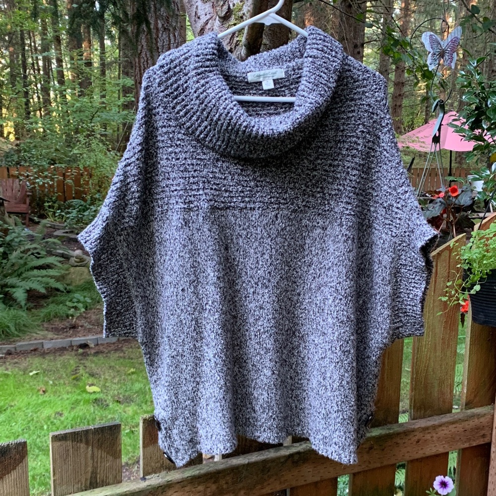 Coldwater Creek Heather Black Cowl Neck Sweater